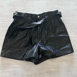 I.N.C. Faux leather paper bag shorts
